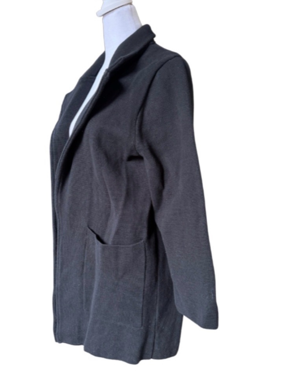 ONYOU Black Knit Open Front Jacket - Picture 3 of 5